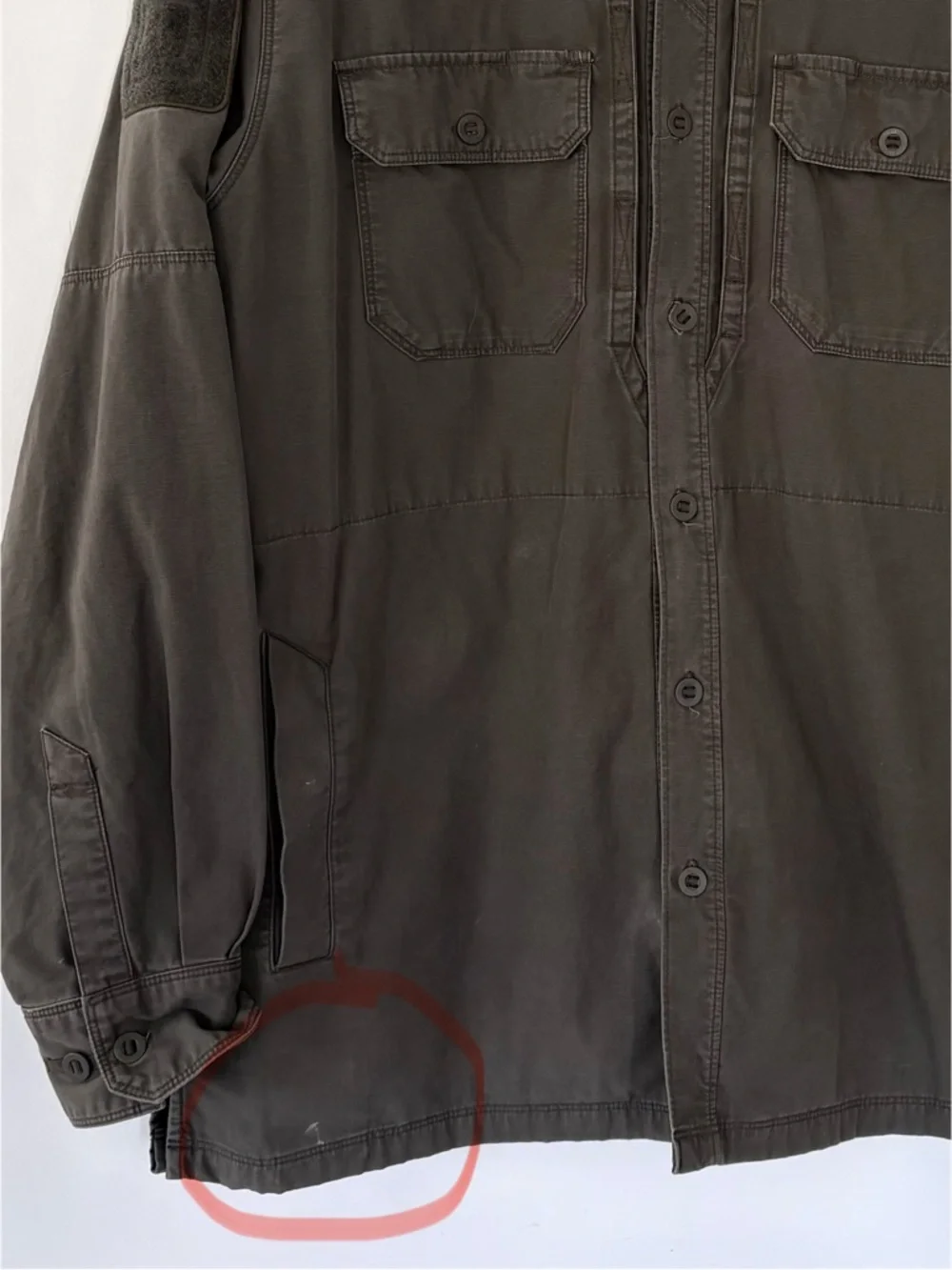 5.11 TACTICAL Sz L Green Button LS Shirt Jacket Hand & Chest Pockets 72497-192
